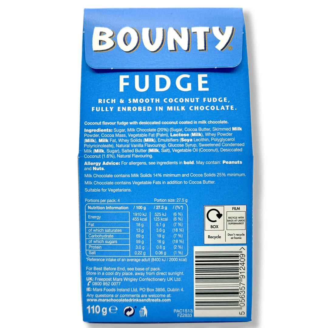 Bounty Fabulous Fudge (UK) - 110g(Galaxy Fabulous Fudge Uk 110g Copy) 4 Bounty Fabulous Fudge (UK) - 110g(Galaxy Fabulous Fudge Uk 110g Copy) - Image 2