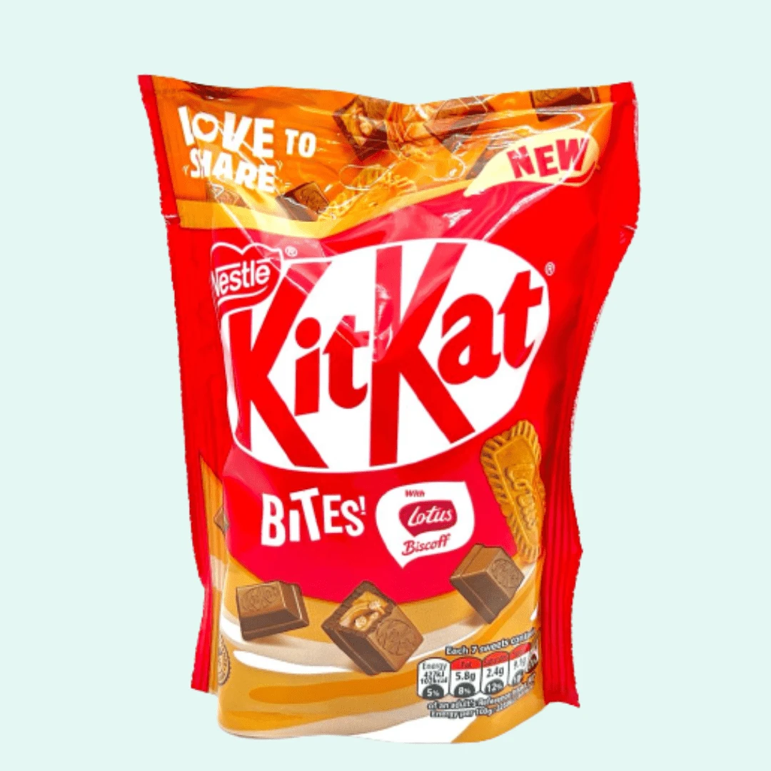 Nestlé® Kit Kat Bites Lotus Biscoff Chocolate Sharing Bag - UK(Kit Kat Bites Lotus Biscoff Chocolate Sharing Bag Uk) 3 Nestlé® Kit Kat Bites Lotus Biscoff Chocolate Sharing Bag - UK(Kit Kat Bites Lotus Biscoff Chocolate Sharing Bag Uk)